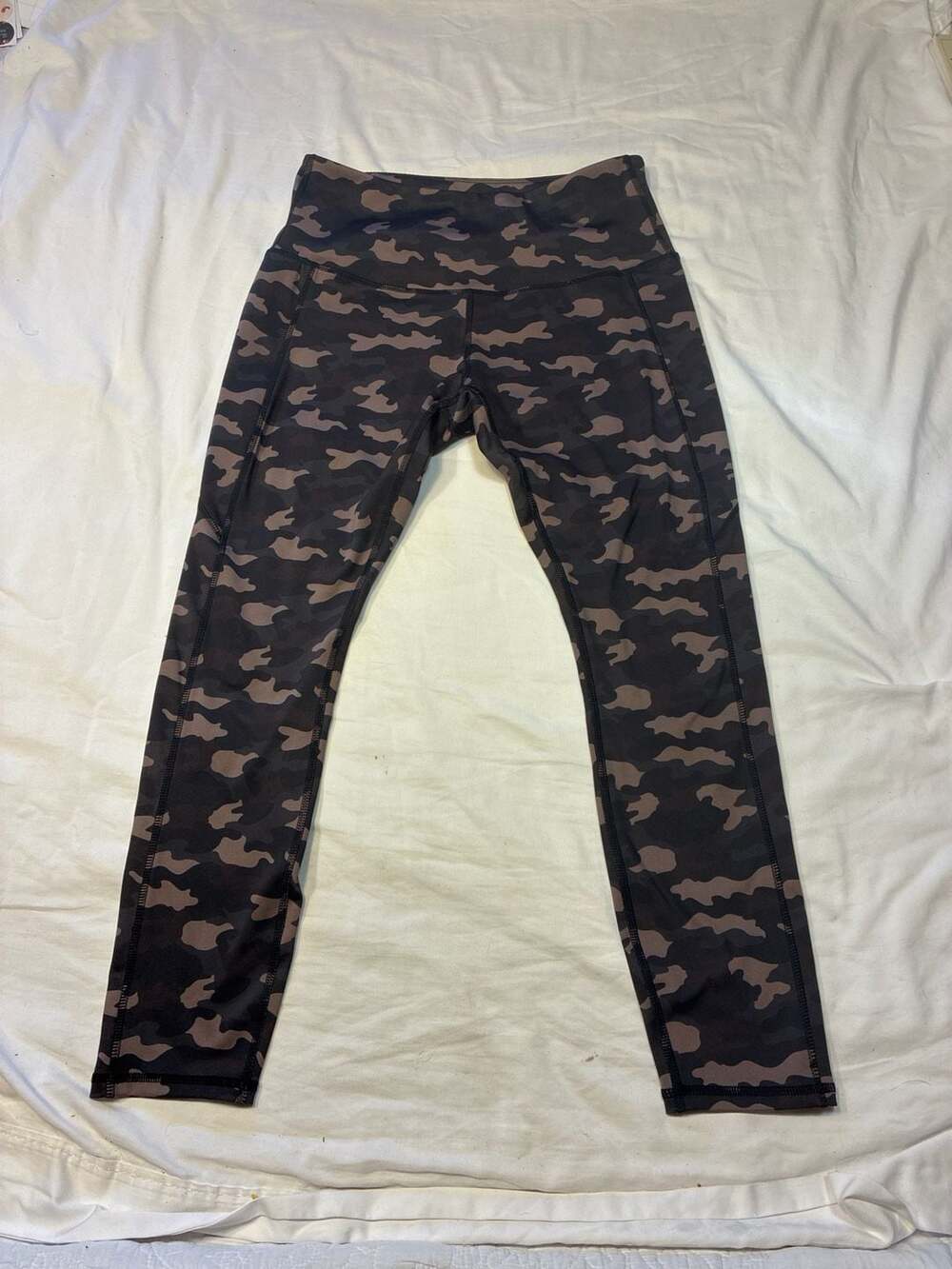 LegEnd Active Womens Brown Camo High-Waisted Leggings Size Large